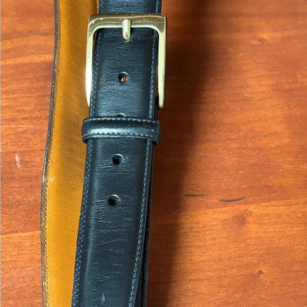 Mens Cortina Hand Polished Leather Large 40 with Gold Buckle
